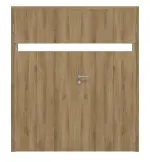 Frontansicht von HÖRMANN Doppelflügeltür Pure 1 Natureiche Duradecor DesignLine mit Lichtausschnitt quer mit Zarge