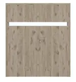 Frontansicht von HÖRMANN Doppelflügeltür Pure 1 Nordeiche Duradecor DesignLine mit Lichtausschnitt quer mit Zarge