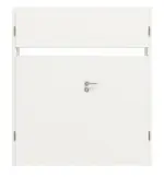 Frontansicht von von HÖRMANN Doppelflügeltür Pure 1 Weißlack DesignLine mit Lichtausschnitt quer mit Zarge