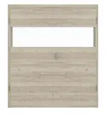 Frontansicht von HÖRMANN Doppelflügeltür Pure 2 Gebürstete Lärche hell quer Duradecor DesignLine mit Lichtausschnitt quer mit Zarge