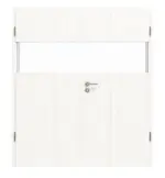 Frontansicht von HÖRMANN Doppelflügeltür Pure 2 Gebürstetes Weiß Duradecor DesignLine mit Lichtausschnitt quer mit Zarge