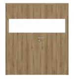 Frontansicht von HÖRMANN Doppelflügeltür Pure 2 Natureiche Duradecor DesignLine mit Lichtausschnitt quer mit Zarge