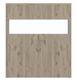 Frontansicht von HÖRMANN Doppelflügeltür Pure 2 Nordeiche Duradecor DesignLine mit Lichtausschnitt quer mit Zarge