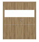 Frontansicht von HÖRMANN Doppelflügeltür Pure 2 Natureiche Duradecor DesignLine mit Lichtausschnitt quer mit bündiger Lisene Plain 79-7 mit Zarge