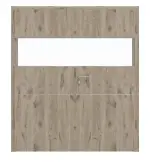 Frontansicht von HÖRMANN Doppelflügeltür Pure 2 Nordeiche Duradecor DesignLine mit Lichtausschnitt quer mit bündiger Lisene Plain 79-7 mit Zarge