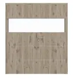 Frontansicht von HÖRMANN Doppelflügeltür Pure 2 Nordeiche Duradecor DesignLine mit Lichtausschnitt quer mit bündiger Lisene Plain 80-7 mit Zarge