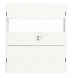 Frontansicht von HÖRMANN Doppelflügeltür Pure 2 Gebürstetes Weiß Duradecor DesignLine mit Lichtausschnitt quer mit Lisene Steel 79 mit Zarge