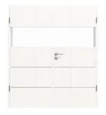Frontansicht von HÖRMANN Doppelflügeltür Pure 2 Gebürstetes Weiß Duradecor DesignLine mit Lichtausschnitt quer mit Lisene Steel 80 mit Zarge