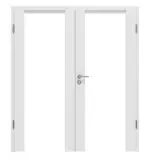 Frontansicht von Rail 1 ProLine Duradecor Bütte Weiß Doppelflügeltür inkl. Zarge - Hörmann