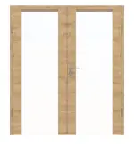 Frontansicht von Rail 1 ProLine Duradecor Wildeiche quer Doppelflügeltür inkl. Zarge - Hörmann