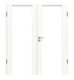 Frontansicht von Rail 1 ProLine Duradecor Gebürstetes Weiß Doppelflügeltür inkl. Zarge - Hörmann