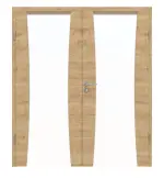 Frontansicht von Rail 2 ProLine Duradecor Wildeiche quer Doppelflügeltür inkl. Zarge - Hörmann