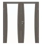 Frontansicht von HÖRMANN Doppelflügeltür Rail 2 Gebürstete Lärche dunkel Duradecor DesignLine mit Zarge