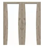 Frontansicht von HÖRMANN Doppelflügeltür Rail 2 Nordeiche Duradecor DesignLine mit Zarge