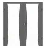 Frontansicht von Huga Doppelflügeltür Sueno 2 Hygge grau RAL 7037 Duradecor Concept mit Zarge