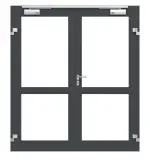 Frontansicht in db703 von Innentür-Set 2-flg. Aluminium Rohrrahmentür mit Rauchschutzfunktion RS 250 mit LA-02 inkl. Blockzarge - Hörmann
