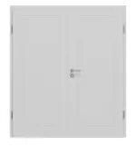 Frontansicht von JELD-WEN Doppelflügeltür Shape 1F Nickelgrau ähnlich RAL 7047 ExpertLack mit Zarge