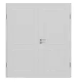 Frontansicht von JELD-WEN Doppelflügeltür Shape 2F Nickelgrau ähnlich RAL 7047 ExpertLack mit Zarge