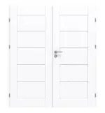 Frontansicht von Doppelflügeltür Stone II M1 Arktisches Weiß Dekorfolie inkl. Zarge