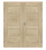 Frontansicht von Doppelflügeltür Stone II M1 Eiche Cleveland Dekorfolie inkl. Zarge