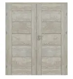 Frontansicht von Doppelflügeltür Stone II M1 Eiche Gessato Dekorfolie inkl. Zarge