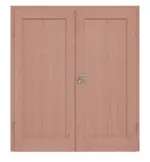 Frontansicht von Doppelflügeltür TE-1 Buche Massivholz mit Zarge