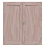 Frontansicht von Doppelflügeltür TE-1 Fichte astarm Massivholz mit Zarge