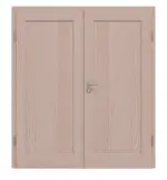 Frontansicht von Doppelflügeltür TE-1 Kiefer astarm Massivholz mit Zarge