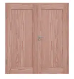Frontansicht von Doppelflügeltür TE-1 Lärche Massivholz mit Zarge