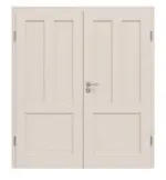 Frontansicht von Doppelflügeltür TE-11 Fichte astig weiß pigmentiert lackiert Massivholz mit Zarge