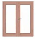 Frontansicht von Doppelflügeltür TE-14 Buche Massivholz mit Zarge