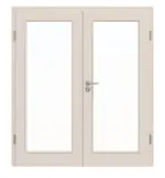 Frontansicht von Doppelflügeltür TE-14 Fichte astig weiß pigmentiert lackiert Massivholz mit Zarge