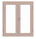 Frontansicht von Doppelflügeltür TE-14 Kiefer astarm Massivholz mit Zarge