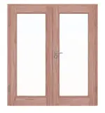 Frontansicht von Doppelflügeltür TE-14 Lärche Massivholz mit Zarge