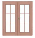 Frontansicht von Doppelflügeltür TE-15 Buche Massivholz mit Zarge