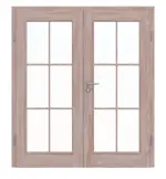 Frontansicht von Doppelflügeltür TE-15 Fichte astarm Massivholz mit Zarge