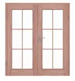 Frontansicht von Doppelflügeltür TE-15 Lärche Massivholz mit Zarge