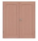 Frontansicht von Doppelflügeltür TE-18 Buche Massivholz mit Zarge