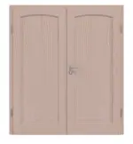 Frontansicht von Doppelflügeltür TE-18 Kiefer astarm Massivholz mit Zarge