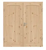 Frontansicht von Doppelflügeltür TE-18 Kiefer astig Massivholz mit Zarge