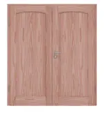 Frontansicht von Doppelflügeltür TE-18 Lärche Massivholz mit Zarge