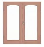 Frontansicht von Doppelflügeltür TE-19 Buche Massivholz mit Zarge