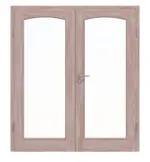 Frontansicht von Doppelflügeltür TE-19 Fichte astarm Massivholz mit Zarge