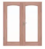 Frontansicht von Doppelflügeltür TE-19 Lärche Massivholz mit Zarge