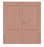 Frontansicht von Doppelflügeltür TE-2 Buche Massivholz mit Zarge