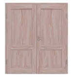 Frontansicht von Doppelflügeltür TE-2 Fichte astarm Massivholz mit Zarge