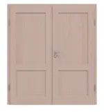 Frontansicht von Doppelflügeltür TE-2 Kiefer astarm Massivholz mit Zarge