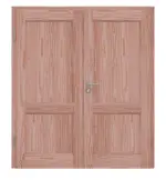 Frontansicht von Doppelflügeltür TE-2 Lärche Massivholz mit Zarge