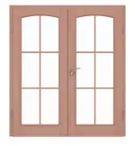 Frontansicht von Doppelflügeltür TE-20 Buche Massivholz mit Zarge