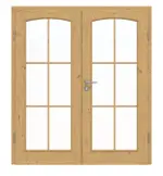 Frontansicht von Doppelflügeltür TE-20 Eiche astig Massivholz mit Zarge